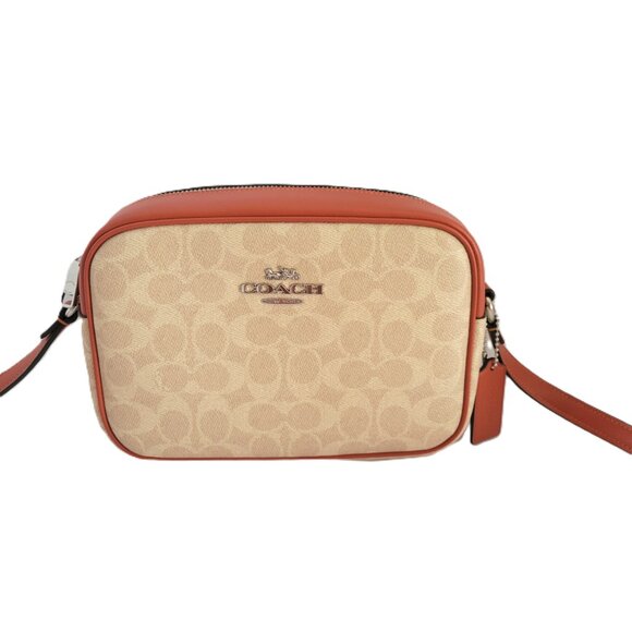 Coach CZ186 Signature Jamie Camera Bag Crossbody Handbag Sand Deep Orange - Picture 2 of 7